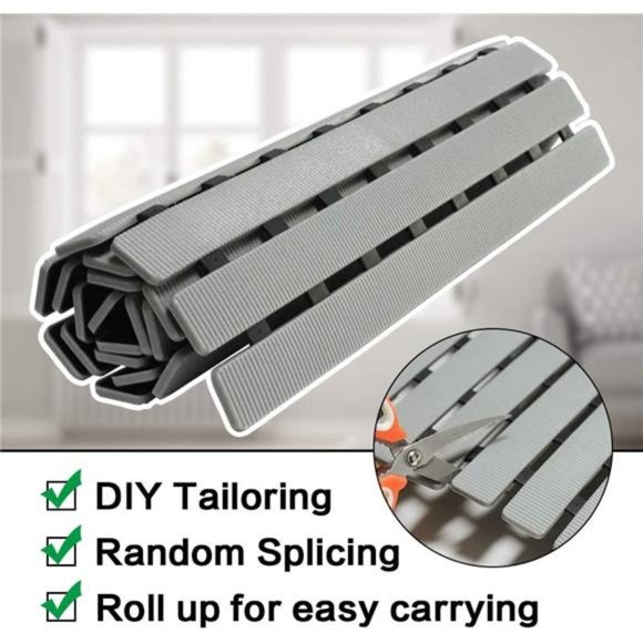 Shower Mat Non Slip Bathtub Mat with Suction Cups and Drain Holes 27.5x15.7 Inch - Picture 2 of 6